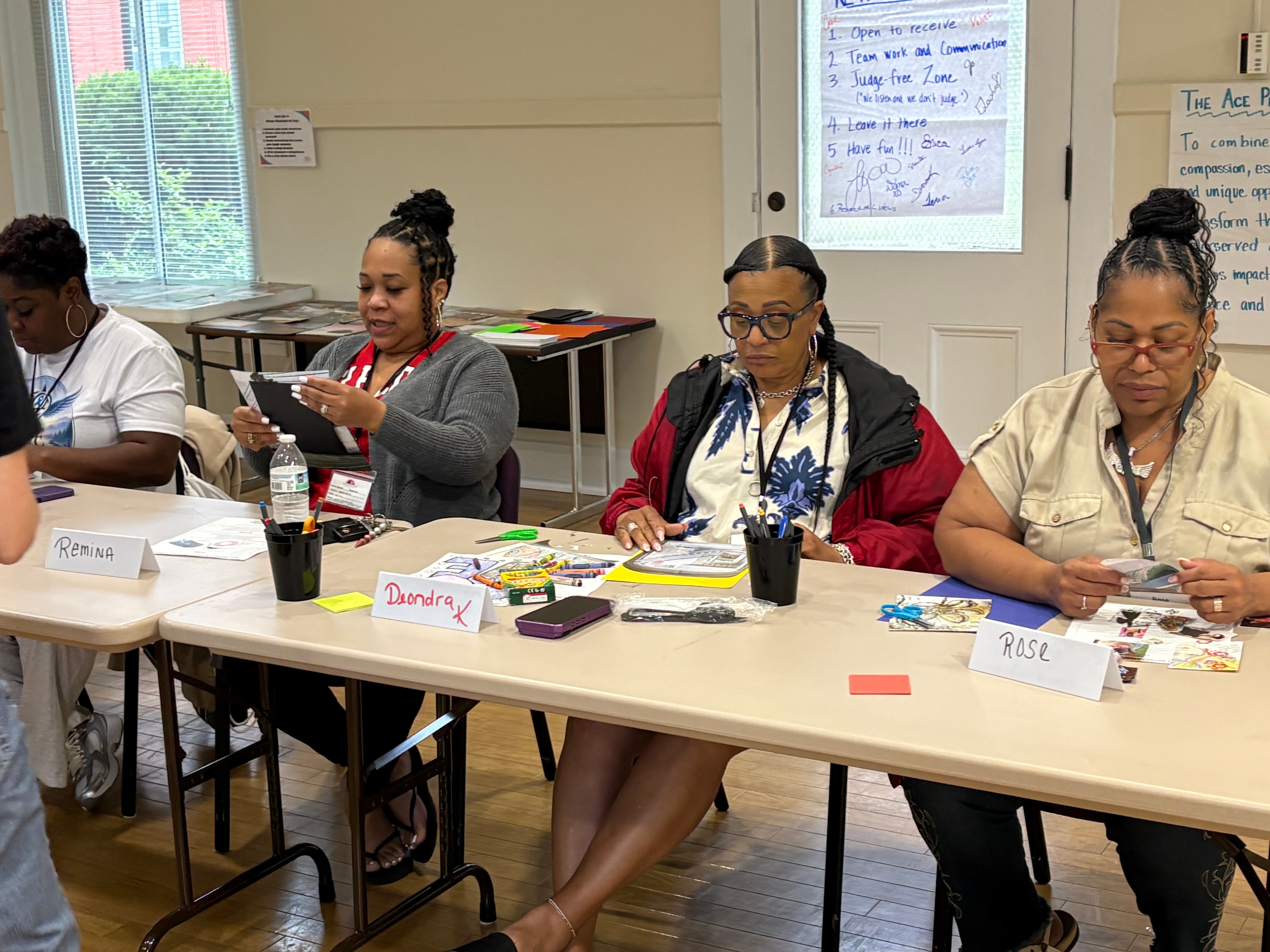 Participants working on art activity at ACE Healing Project workshop